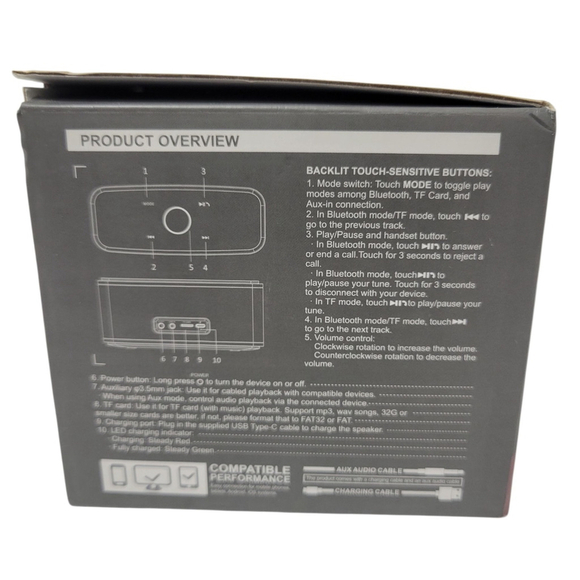 Doss Wireless Bluetooth Speaker. Premium Sound, Manual, USB Cord, NIB - Picture 5 of 5